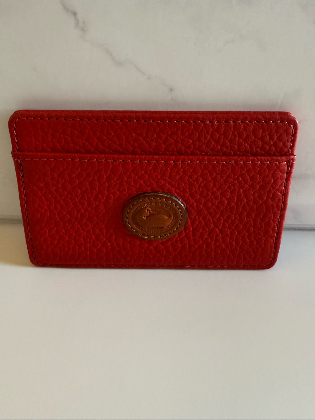 Vintage Dooney Bourke Red Leather Card Holder Wallet Nwot